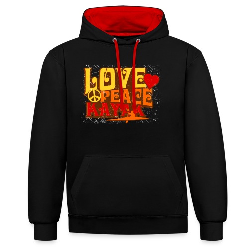 peace love kayak revised and final - Contrast Colour Hoodie