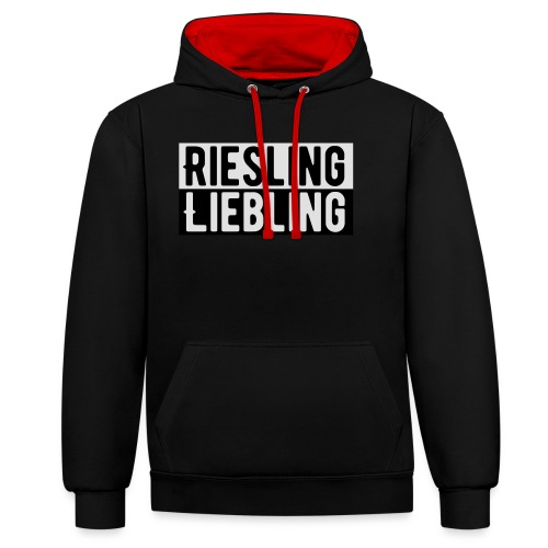 Riesling Liebling / Weintrinker / Partyshirt - Kontrast-Hoodie