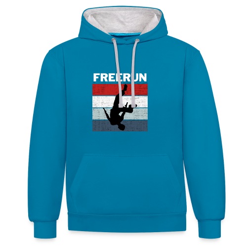 Freerun color cadeau parkour humour traceur - Sweat-shirt contraste