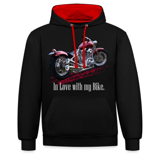 In Love with my Bike - Kontrast-Hoodie
