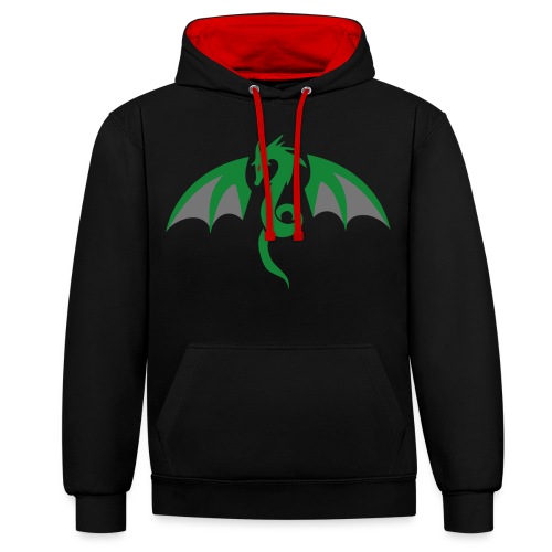 Red eyed green dragon - Contrast hoodie