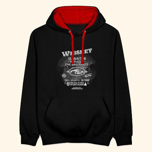 Whiskey is water without the bad parts - Kontrast-Hoodie