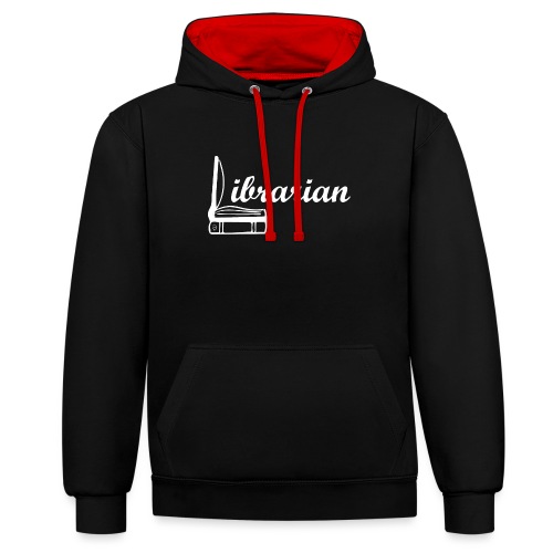 0325 Librarian Librarian Cool design - Contrast Colour Hoodie