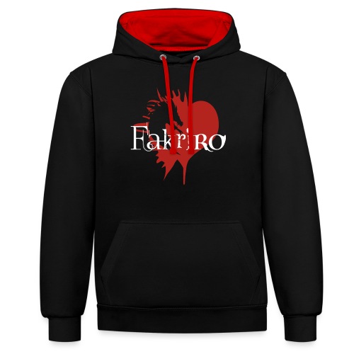 Fakriro Logo weiss mit Herz - Kontrast-Hoodie