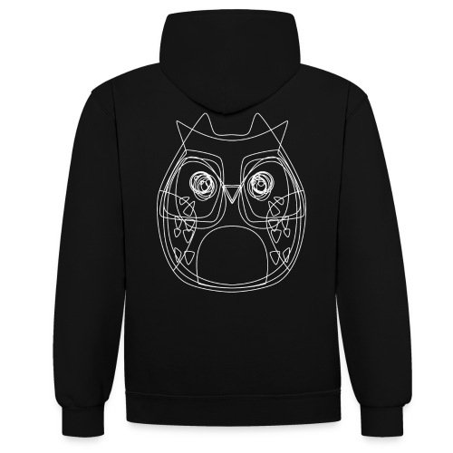 Owls - Kontrast-Hoodie