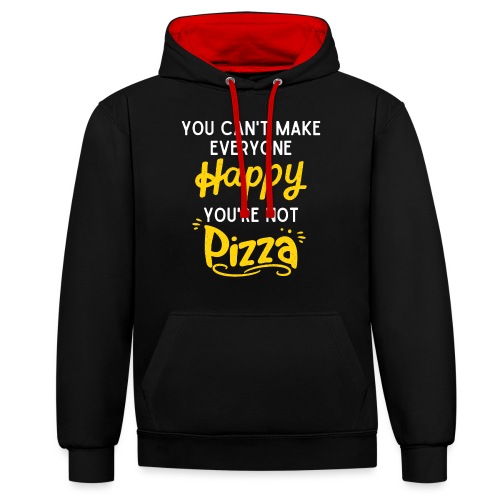 Happy Pizza - Kontrast-Hoodie
