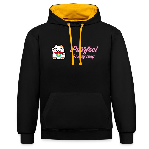 Purrfect in any way (Pink) - Contrast hoodie