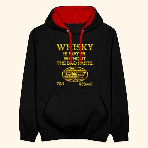 Whisky is water - das Original - Kontrast-Hoodie