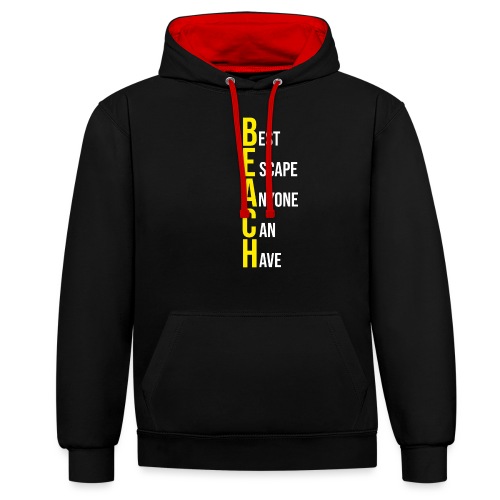 BEACH best escape anyone can have - Kontrast-Hoodie
