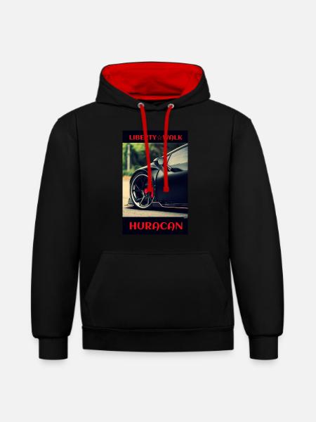 Freistil Car-Design - Kontrast-Hoodie - Schwarz/Rot