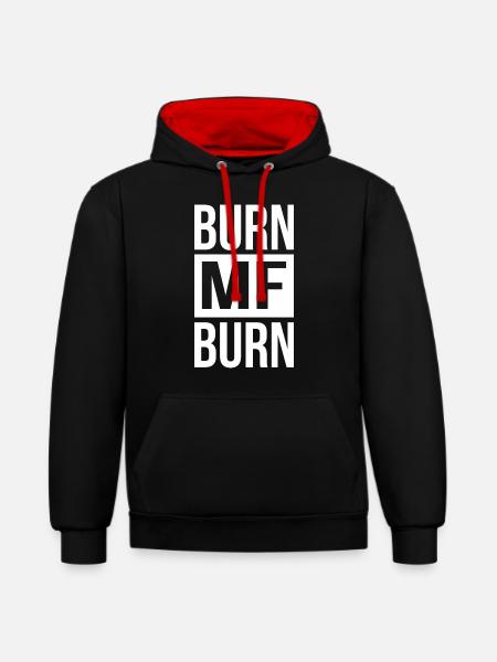 Burn MF Burn - Contrast hoodie - black/red
