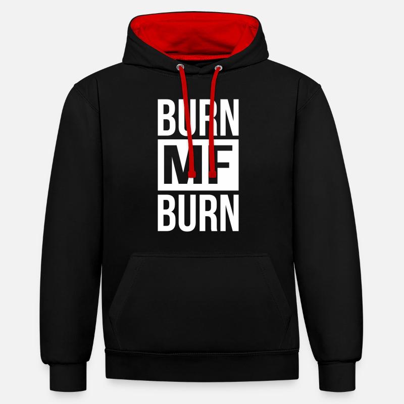 Burn MF Burn - Sweat à capuche contrasté - noir/rouge