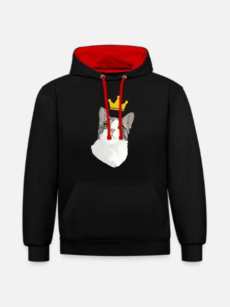 Mortier King - Sweat à capuche contrasté - noir/rouge