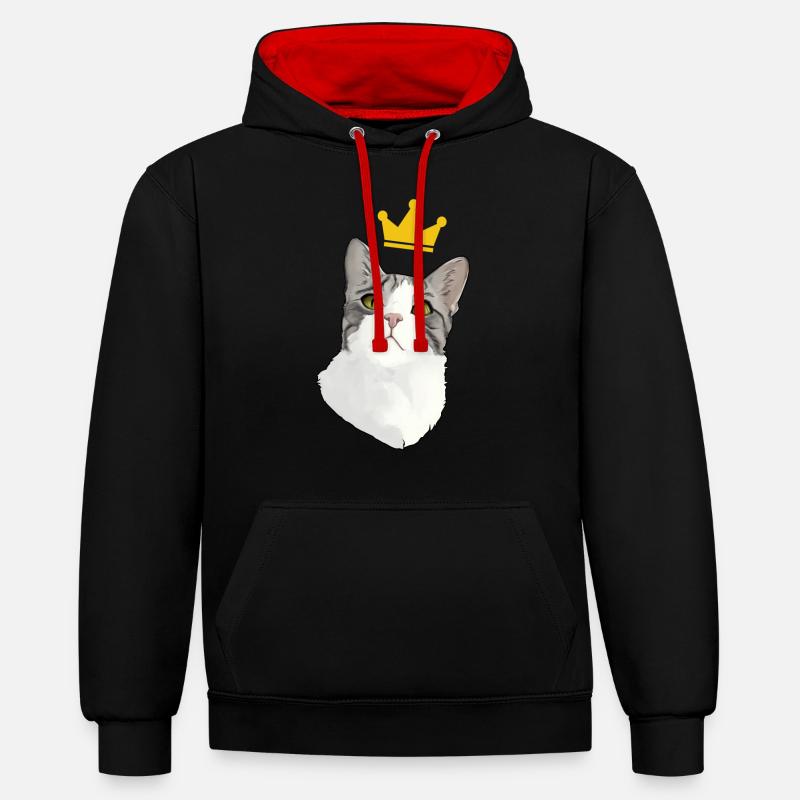 King Mörf - Kontrast-Hoodie - Schwarz/Rot