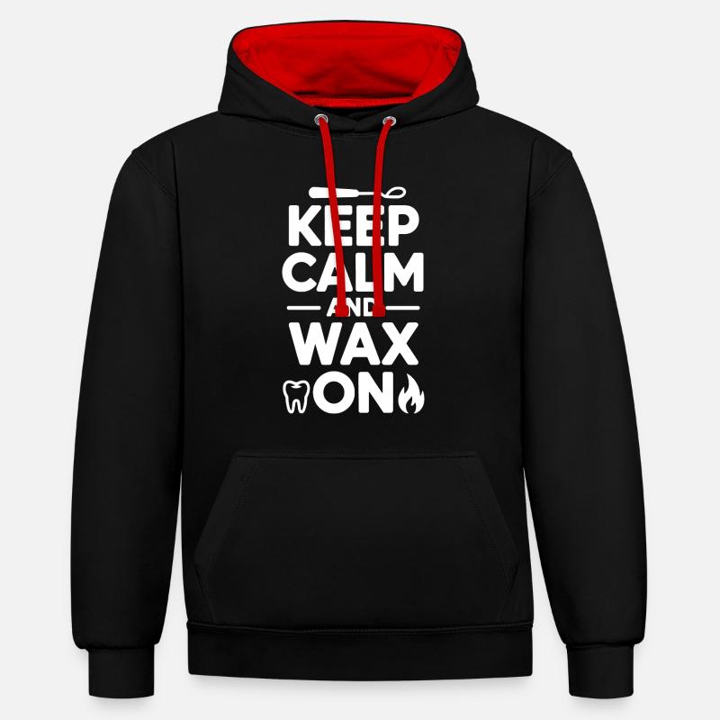Zahntechniker-Framework - Kontrast-Hoodie - Schwarz/Rot