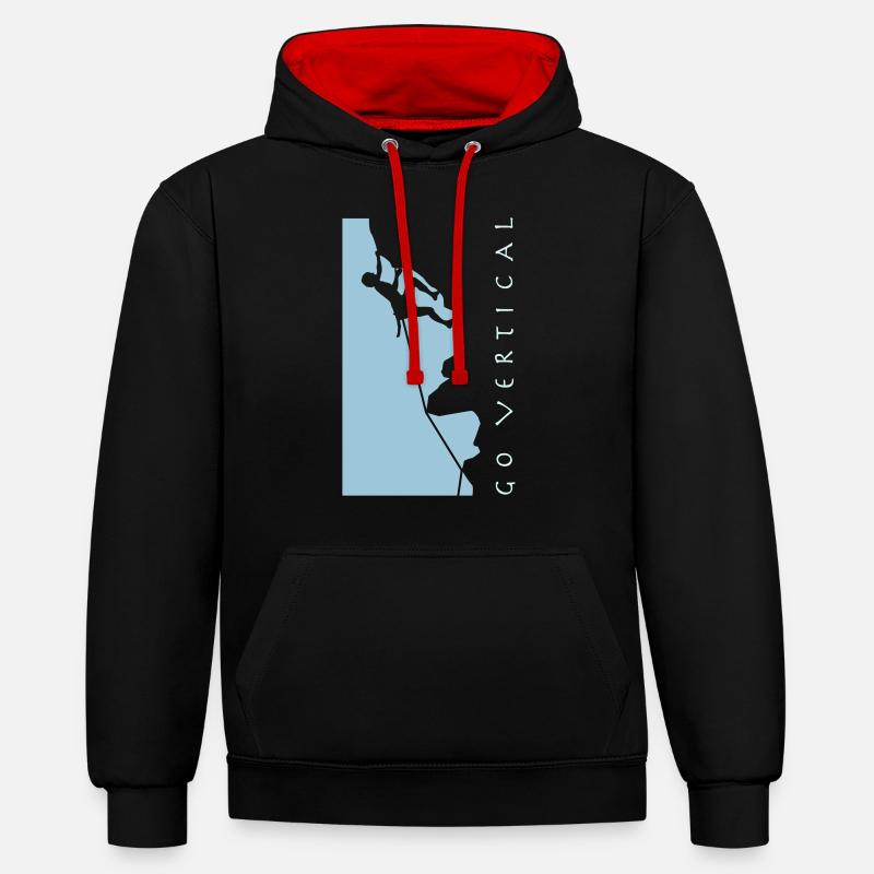 freeclimber_012015_a_2c - Kontrast-Hoodie - Schwarz/Rot