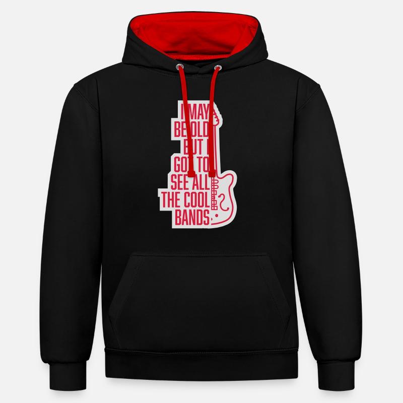 I may be old - Contrast hoodie - black/red