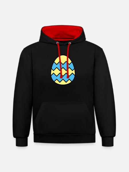 Easter egg jagged - Contrast hoodie - black/red