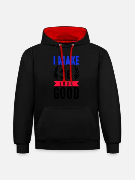 look good 36 - Contrast hoodie - black/red