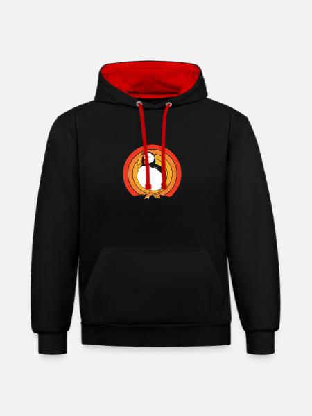 Macareux Papageientaucher - Sweat à capuche contrasté - noir/rouge
