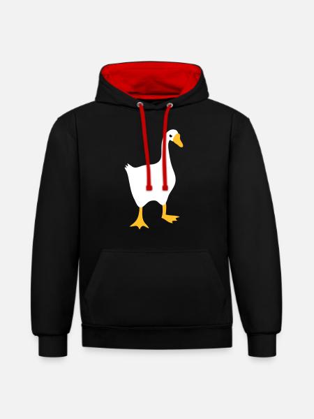 MEGET vred hvid gås - Kontrast-hoodie - sort/rød
