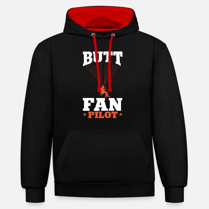 Paramotor Motorized paraglider - Contrast hoodie - black/red