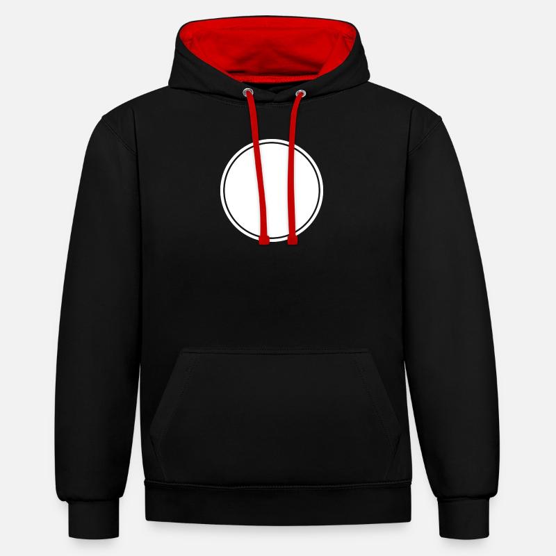 Cercle blanc auto-conception - Sweat à capuche contrasté - noir/rouge
