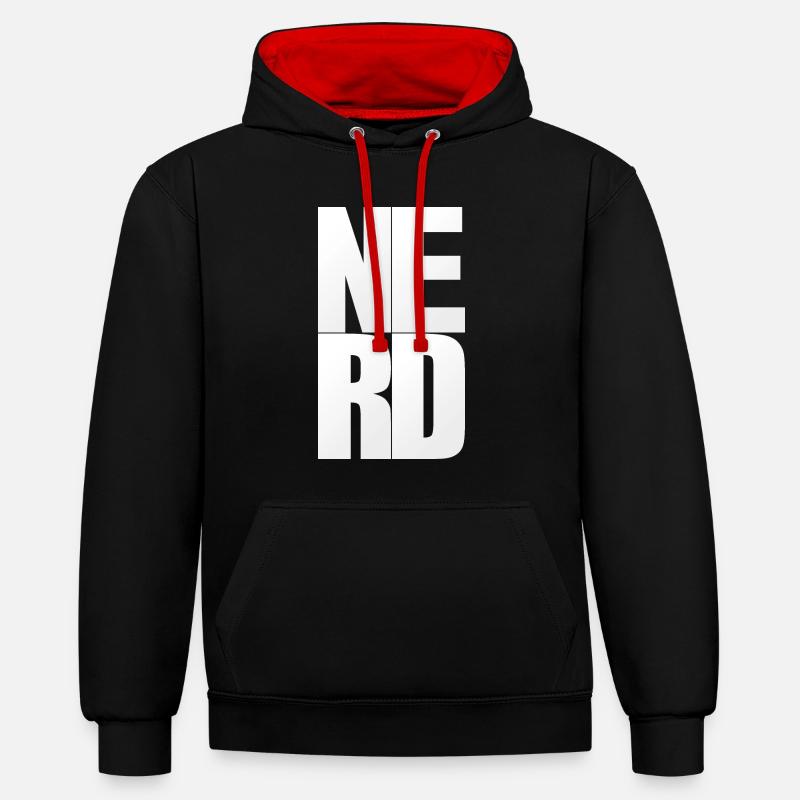 NERDY pour toujours - NERD - Sweat à capuche contrasté - noir/rouge