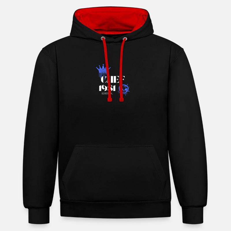 Édition Chef 1981 44 anniversaires Déclaration - Sweat à capuche contrasté - noir/rouge
