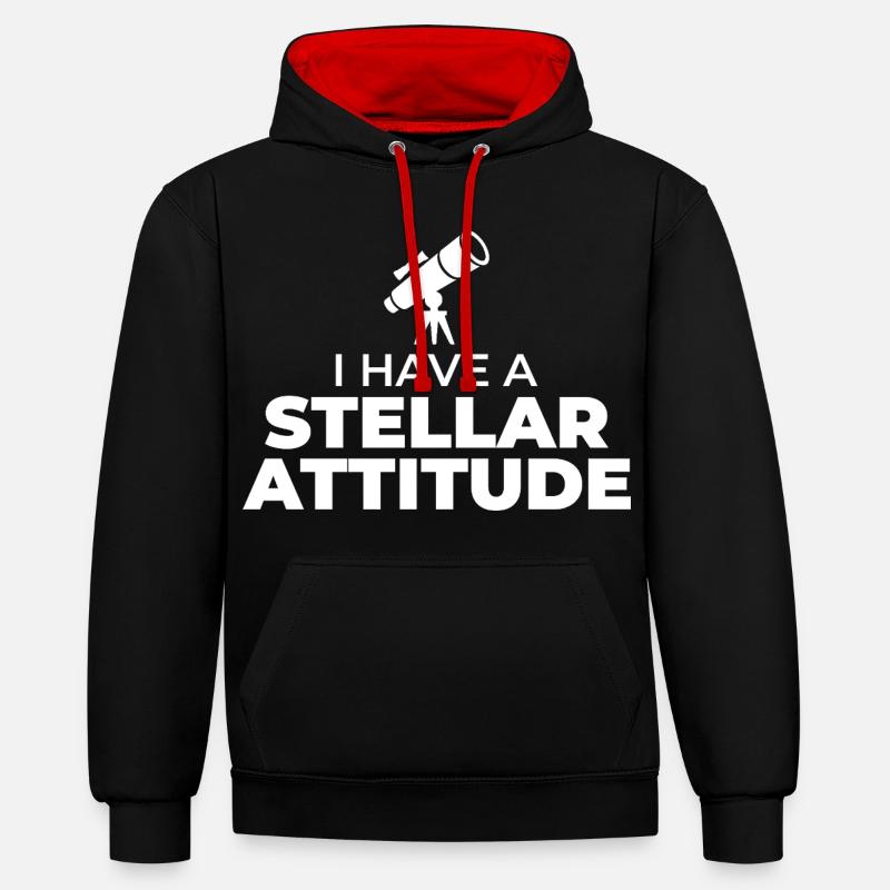 Astronomie Sciences spatiales - Sweat à capuche contrasté - noir/rouge