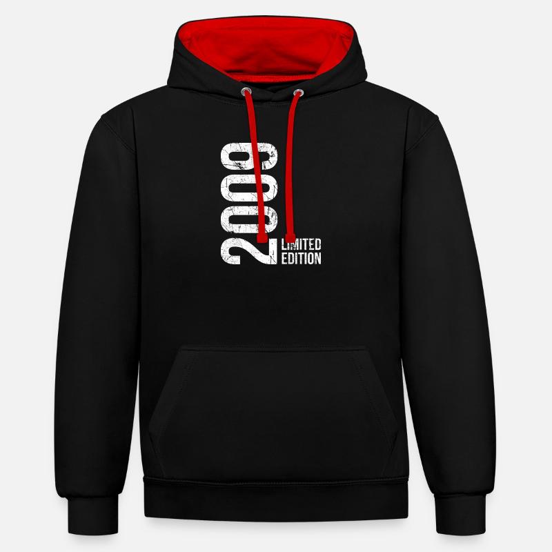 Édition limitée 2009 – 17e anniversaire - Sweat à capuche contrasté - noir/rouge