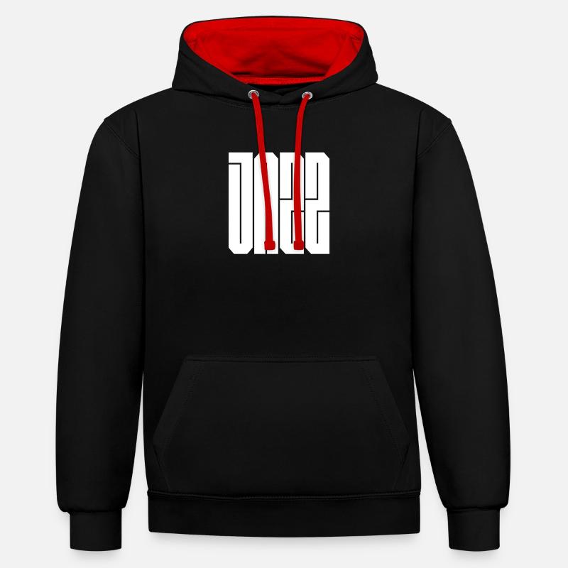 Typographie du bloc jazz - Sweat à capuche contrasté - noir/rouge