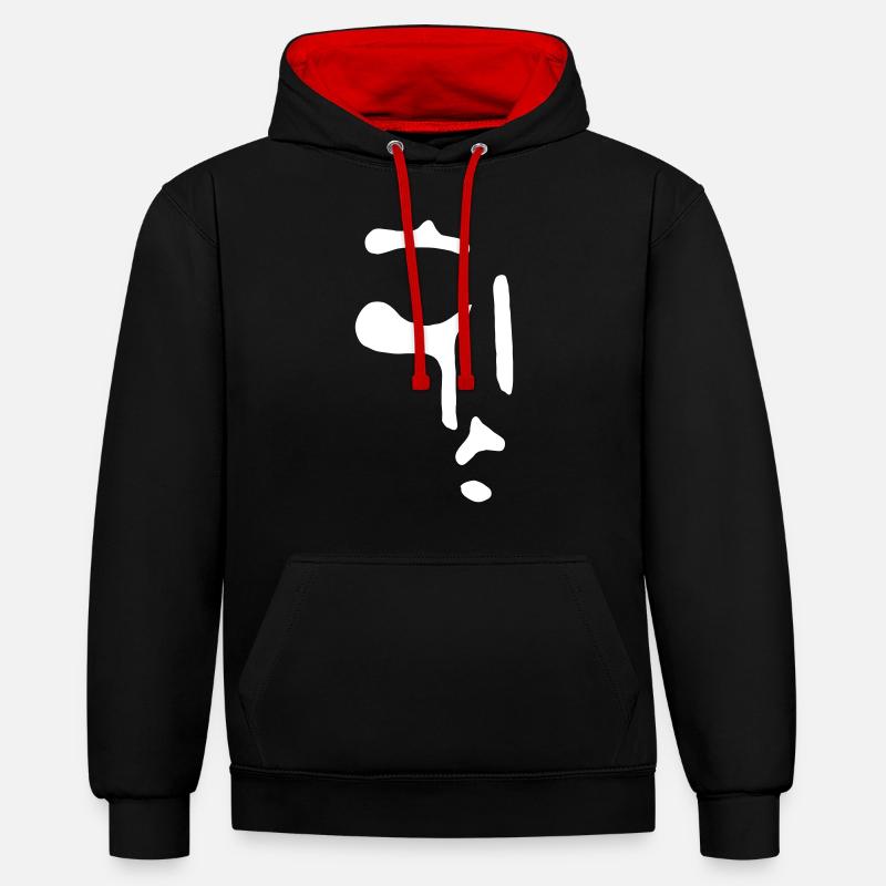 Visage - VECTOR - Sweat à capuche contrasté - noir/rouge