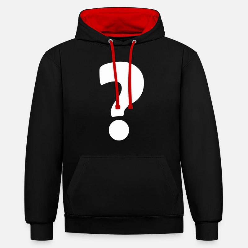 Point d’interrogation 1 - Sweat à capuche contrasté - noir/rouge