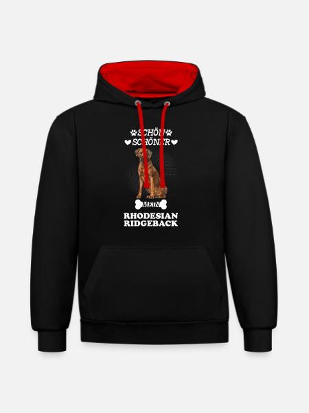 Schön Schöner Mein Rhodesian Ridgeback - Kontrast-Hoodie - Schwarz/Rot