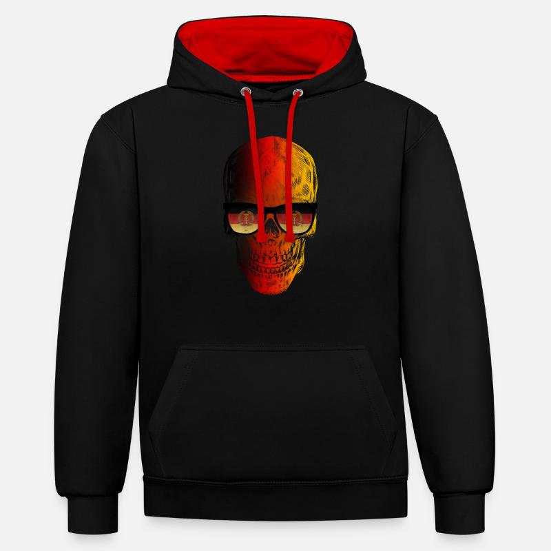RDA - Sweat à capuche contrasté - noir/rouge