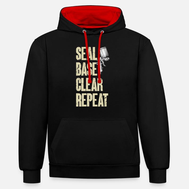 Body Painter Car Painter Painter - Sweat à capuche contrasté - noir/rouge