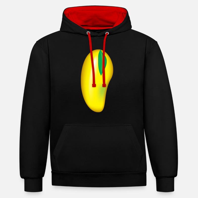 J’adore les mangues - Sweat à capuche contrasté - noir/rouge