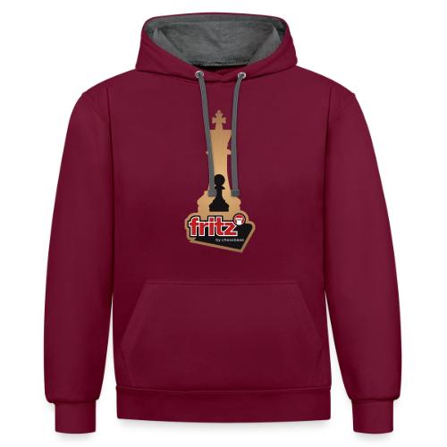 Fritz 19 Rey y Peón de ajedrez - Sudadera con capucha contraste