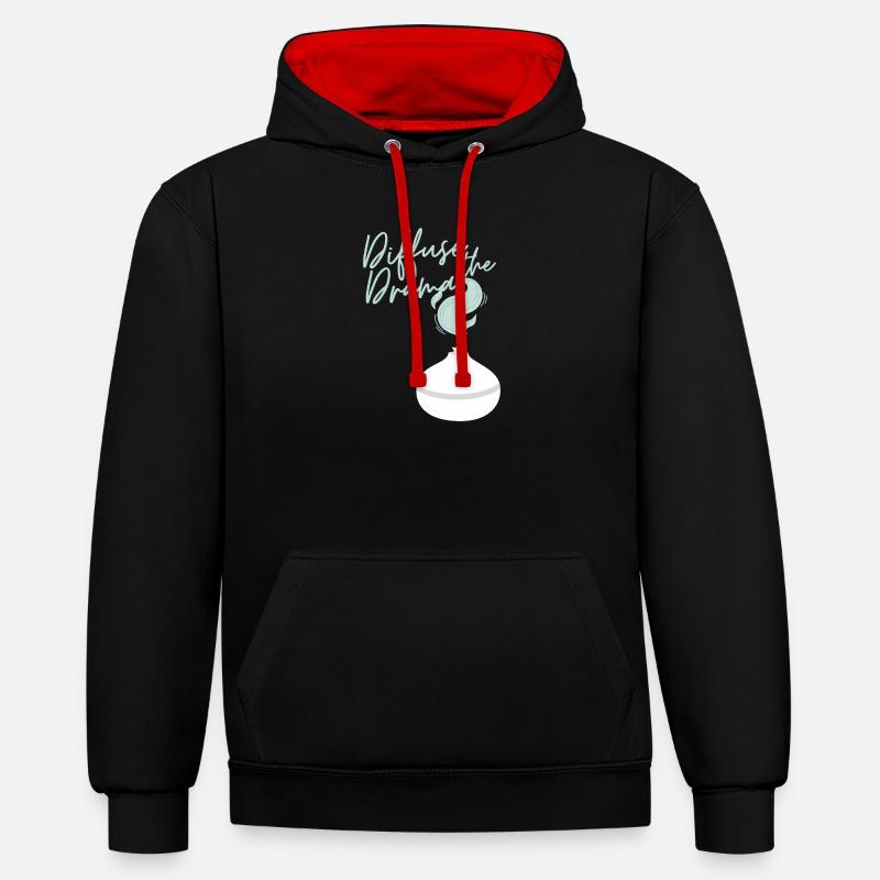 Diffuser le drame - Sweat à capuche contrasté - noir/rouge