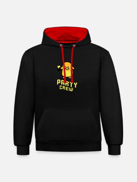 party crew - Contrast hoodie - black/red
