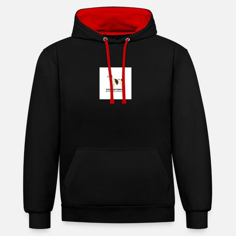 Cocker forever - Sweat à capuche contrasté - noir/rouge