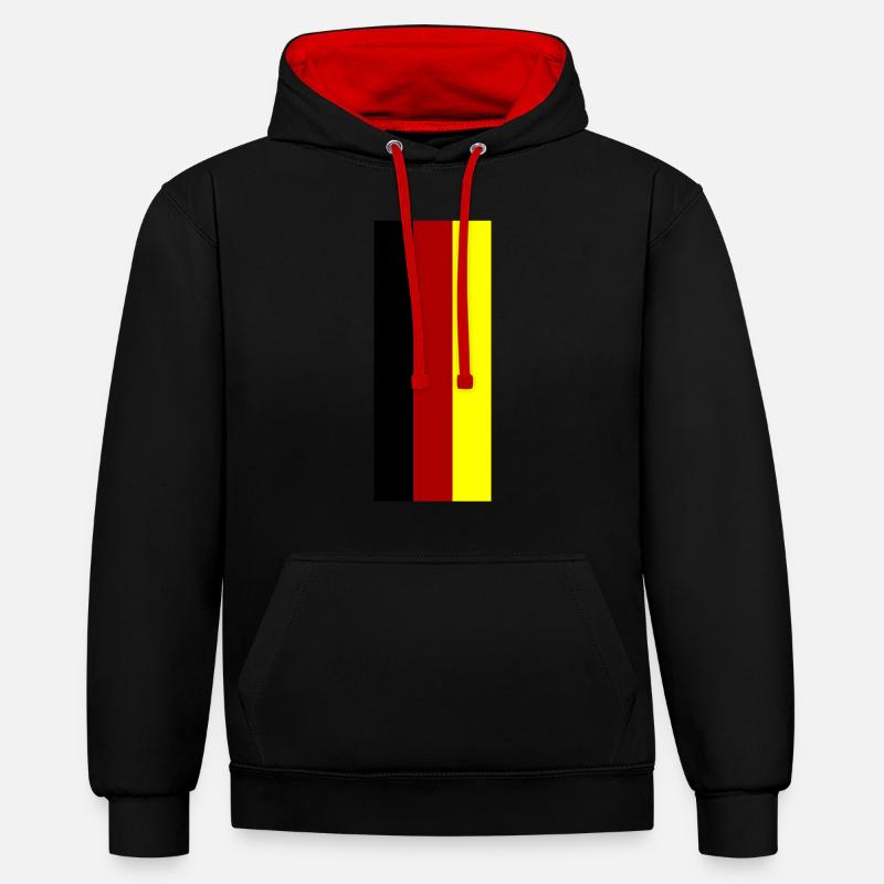 Accessoires du drapeau allemand - Sweat à capuche contrasté - noir/rouge