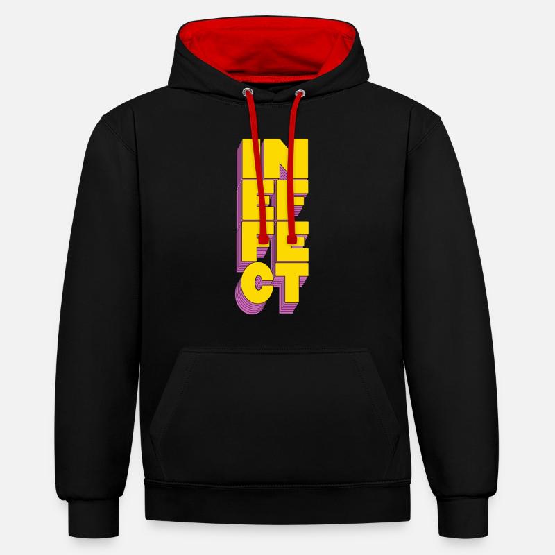 En vigueur - Sweat à capuche contrasté - noir/rouge