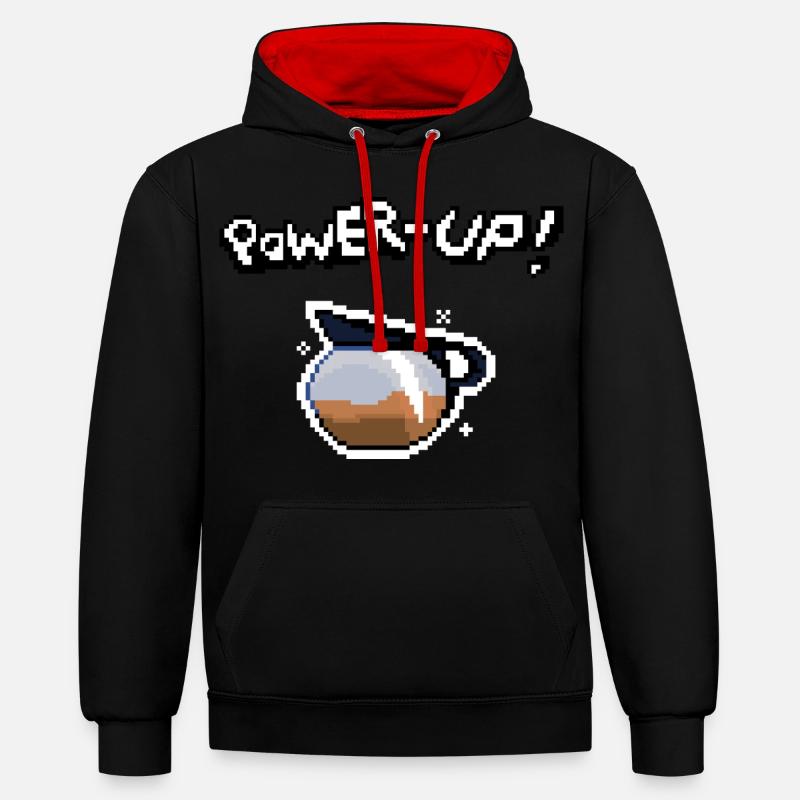 Power Up! - Sweat à capuche contrasté - noir/rouge