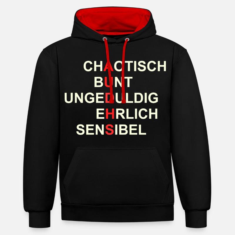 AUDHS Visibly different. Visible I. - Contrast hoodie - black/red
