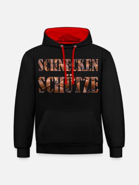 SCHNECKENSCHüTZE Gartenarbeit Gärtner Beet Rasen - Kontrast-Hoodie - Schwarz/Rot