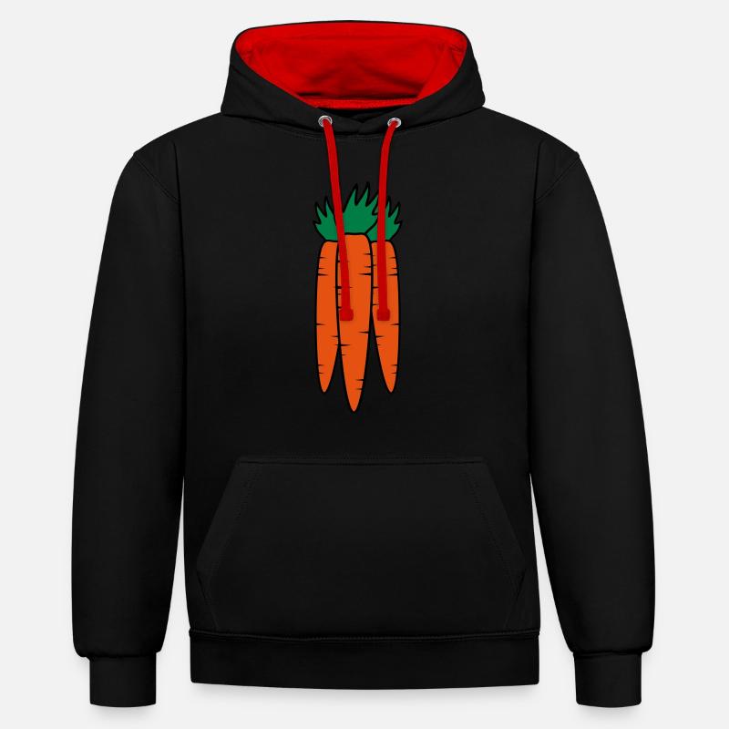 Carrots - Sweat à capuche contrasté - noir/rouge
