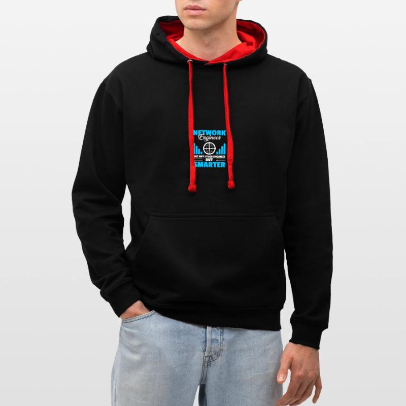 Computer Network Technology Network Engineer Contrast hoodie