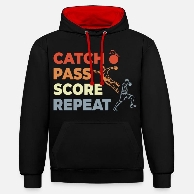 Handball Techniques - Sweat à capuche contrasté - noir/rouge
